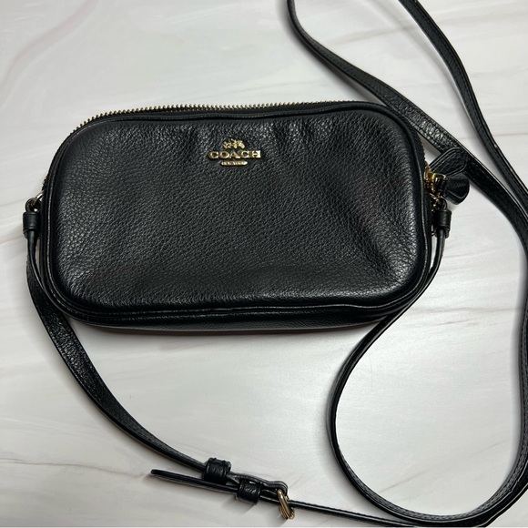 Coach Black Pebble Leather Crossbody Bag - Picture 2 of 10